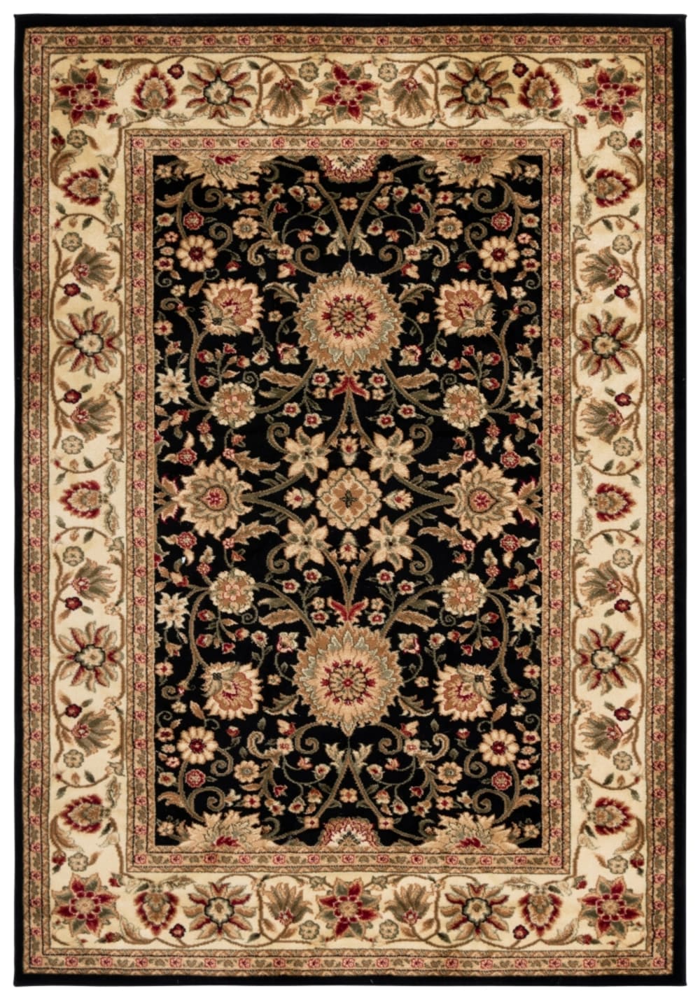 Safavieh Traditionell Polypropylen-Teppich in Schwarz/Weiß, 244 x 305 cm style vintage Schwarz Pp - Polypropylen