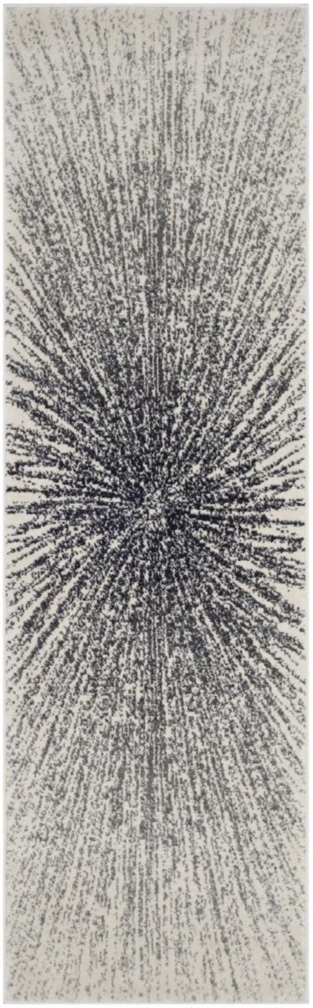 Tapis de transition en polypropylène noir/blanc, 66 x 152 cm