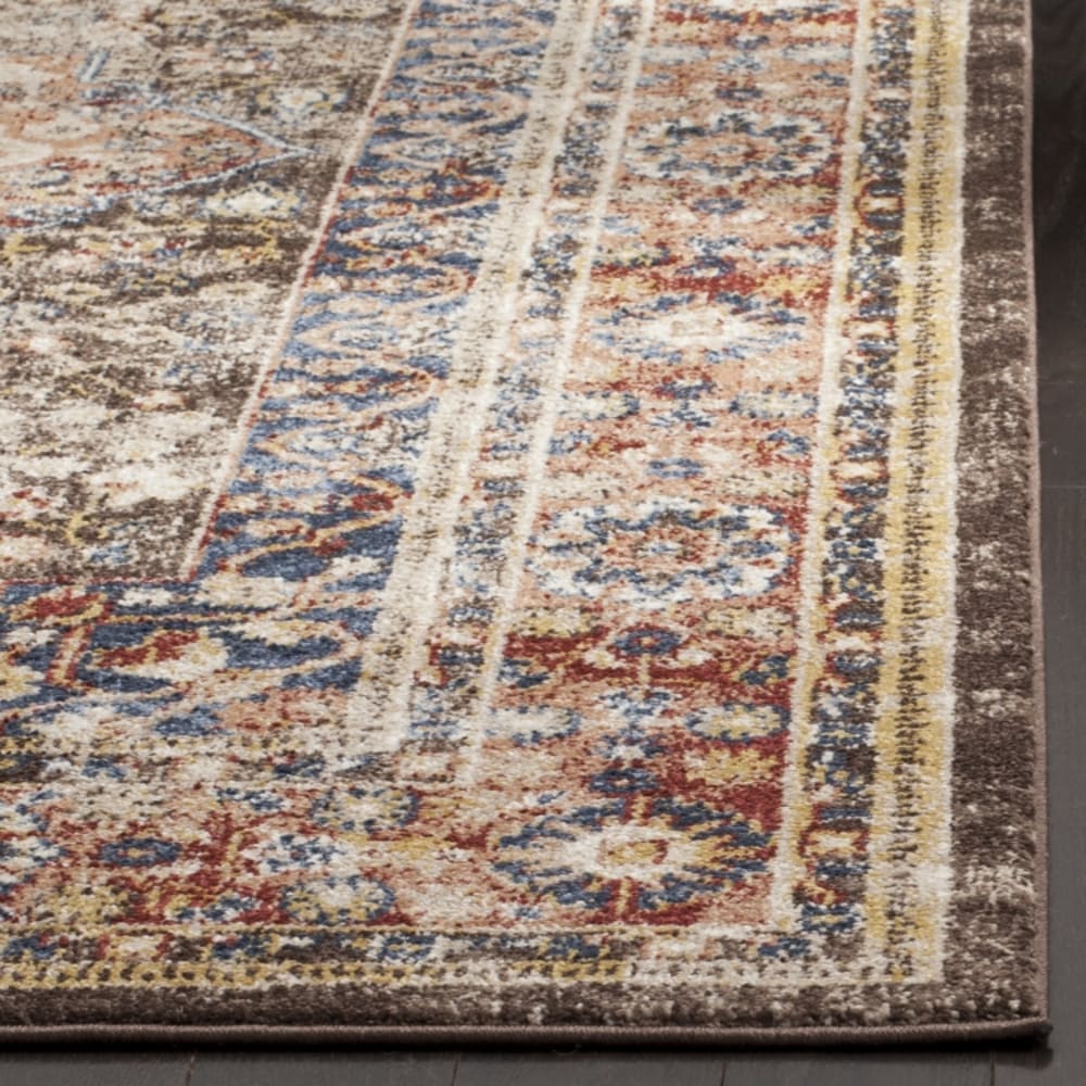 Tapis traditionnel en polypropylène marron/orange, 91 x 152 cm — vue 3