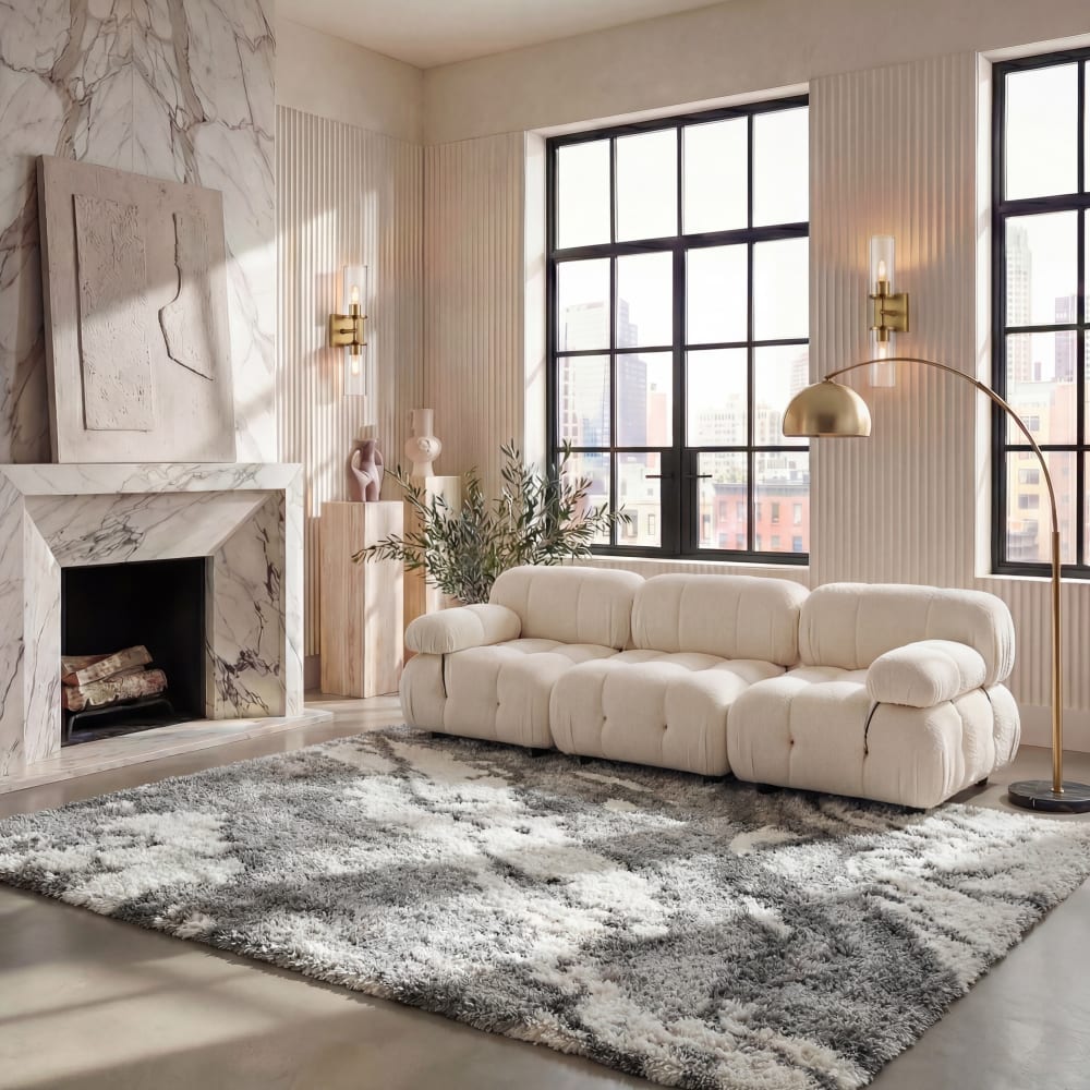 Tapis en polypropylène gris/blanc, 183 x 274 cm — vue 3