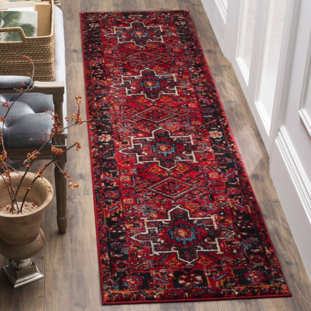 Tapis de transition en polypropylène rouge/multicolore, 69 x 244 cm — vue 3
