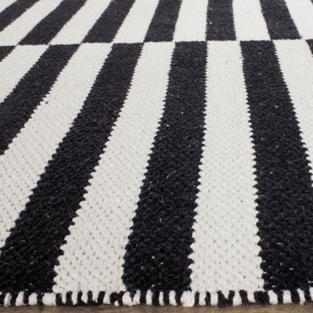 Tapis moderne en coton blanc/noir, 183 x 274 cm — vue 3