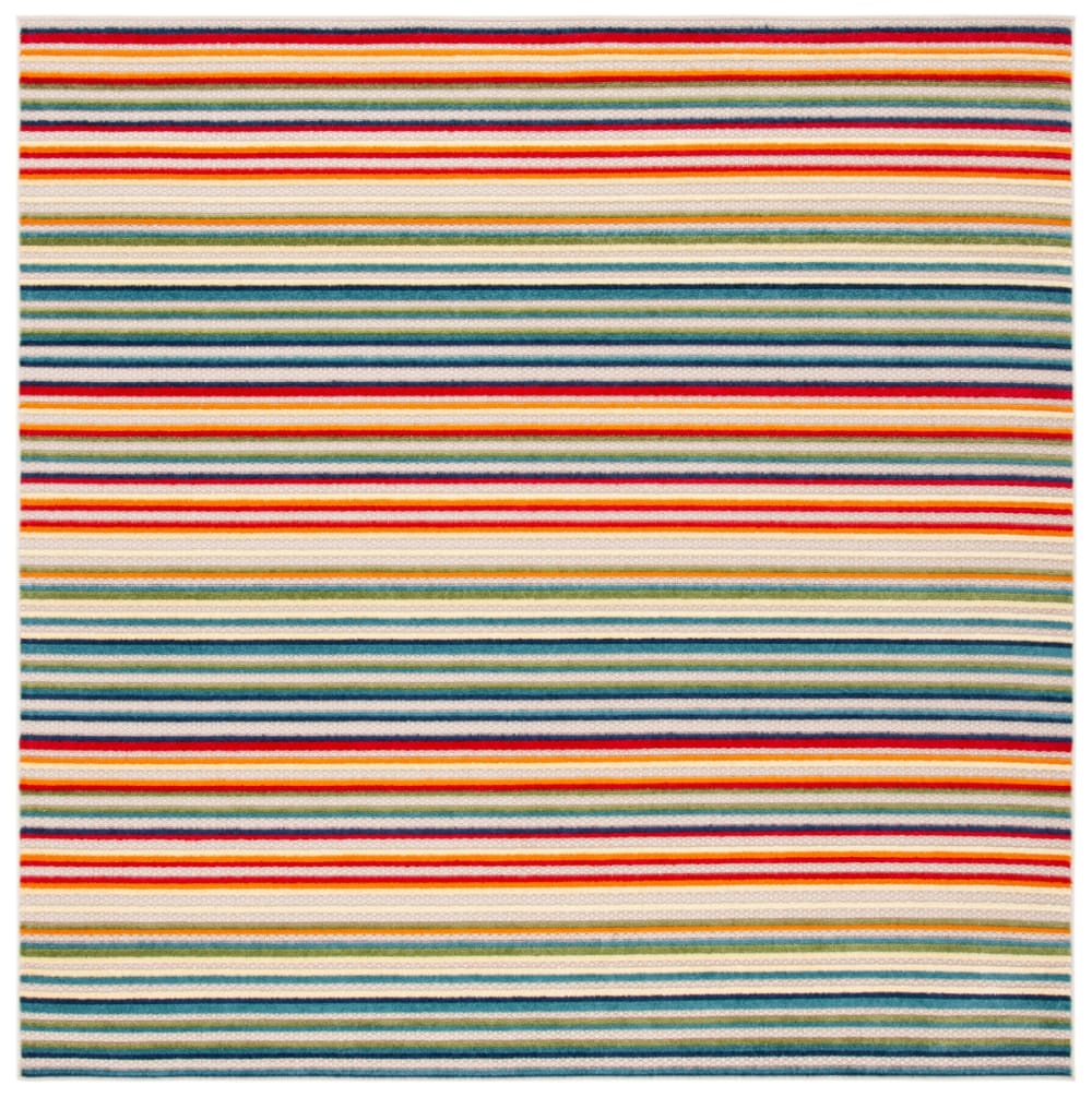 Tapis moderne en polypropylène blanc/vert, 160 x 160 cm