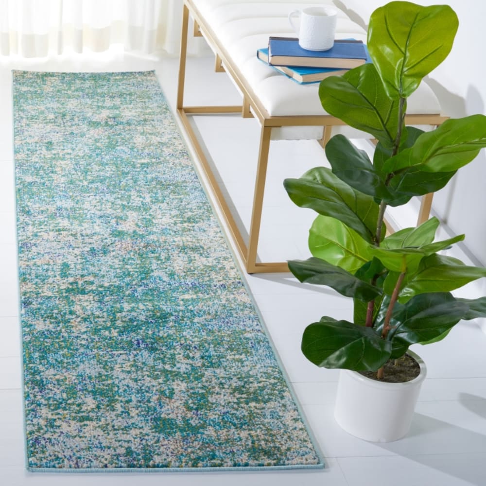 Tapis de transition en polypropylène vert/bleu, 61 x 244 cm — vue 3