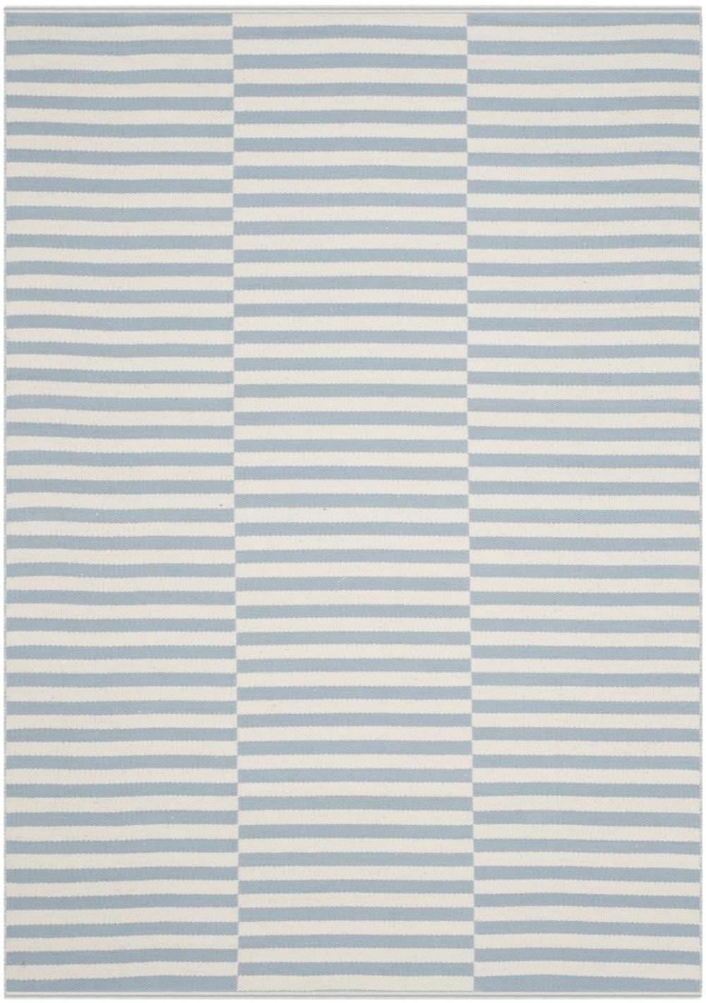 Tapis moderne en coton blanc/bleu, 183 x 274 cm