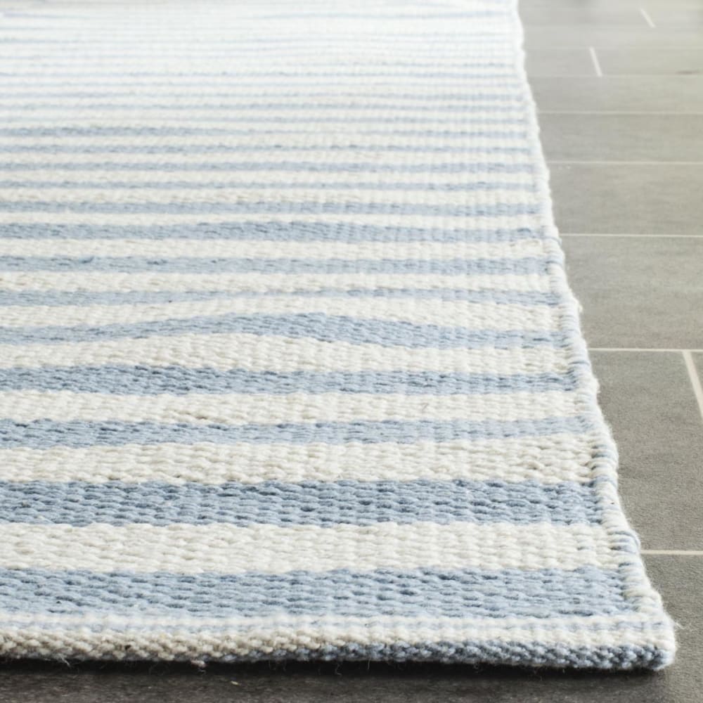 Tapis moderne en coton blanc/bleu, 183 x 274 cm — vue 4