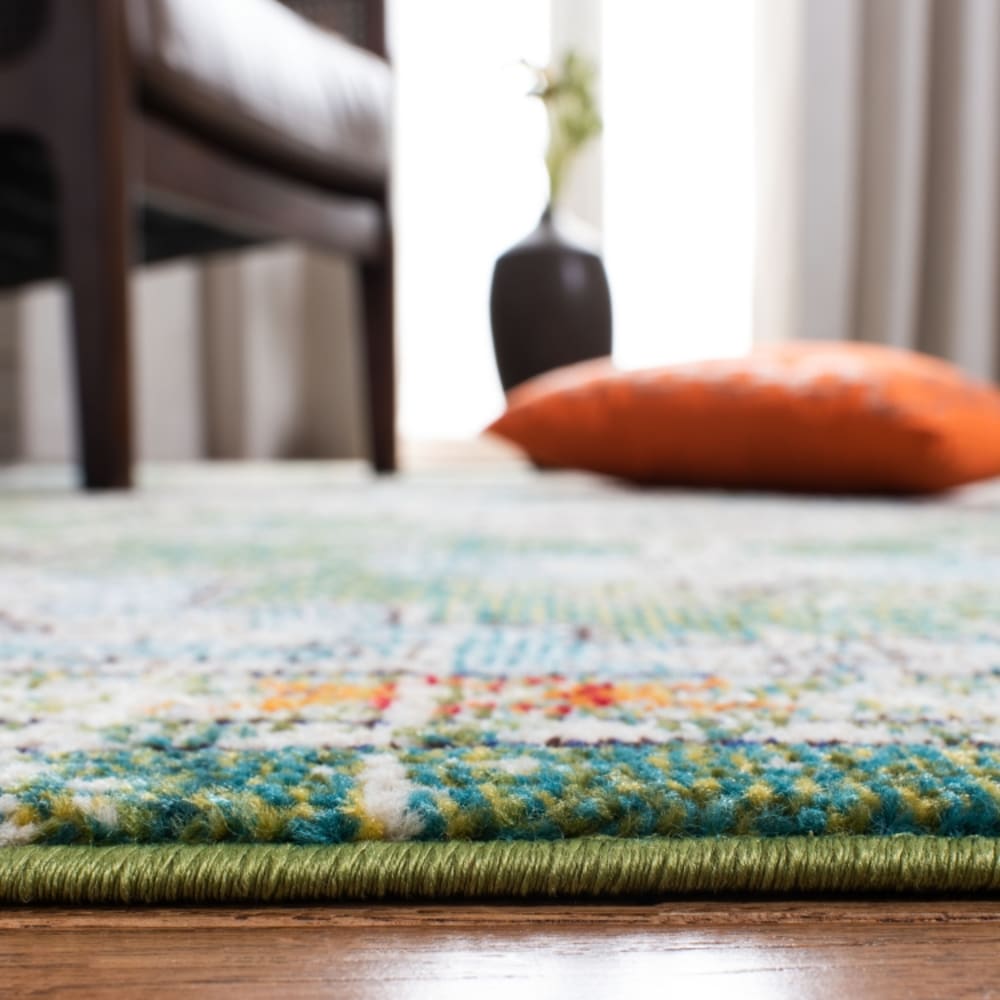 Tapis de transition en polypropylène vert/bleu, 201 x 201 cm — vue 4