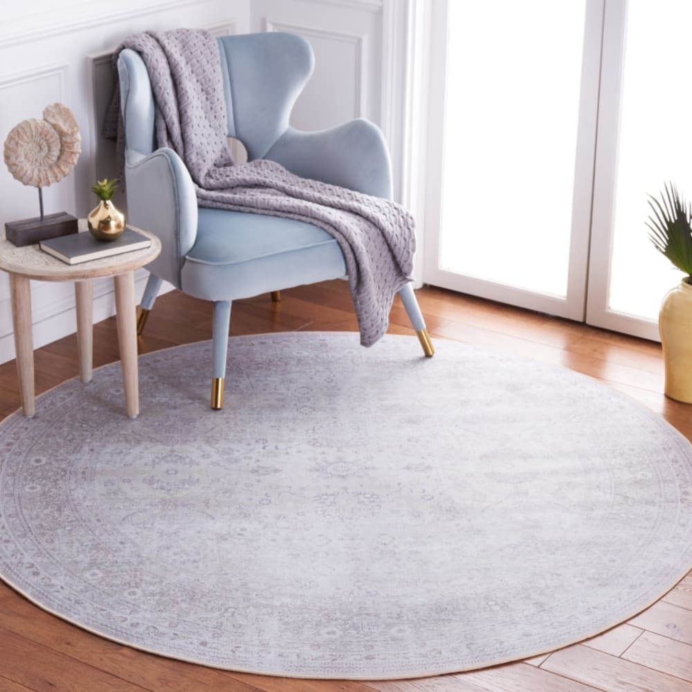 Tapis géométrique en polyester beige, 183 cm — vue 3
