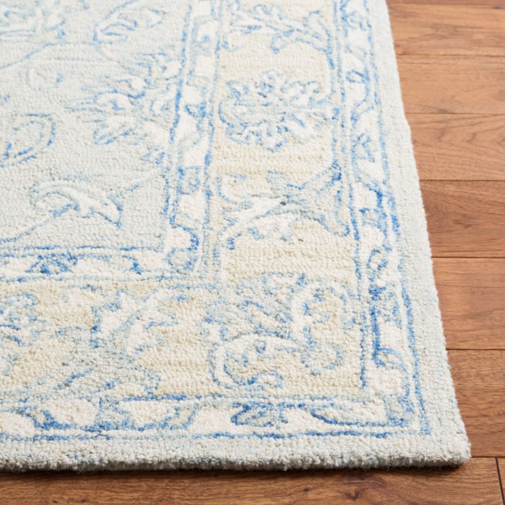 Tapis traditionnel en laine bleu/beige, 61 x 91 cm — vue 4
