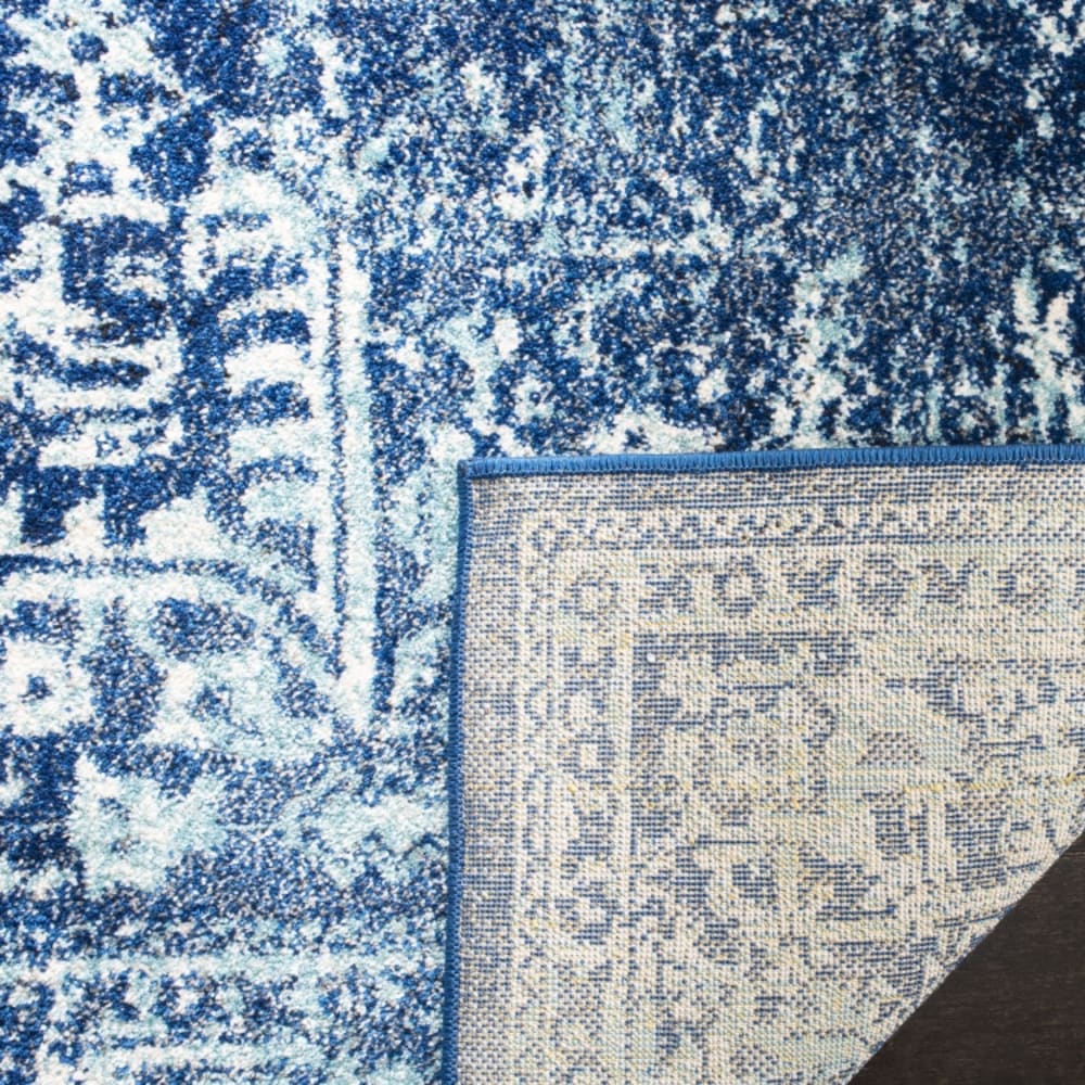 Tapis de transition en polypropylène bleu/blanc, 160 x 160 cm — vue 3