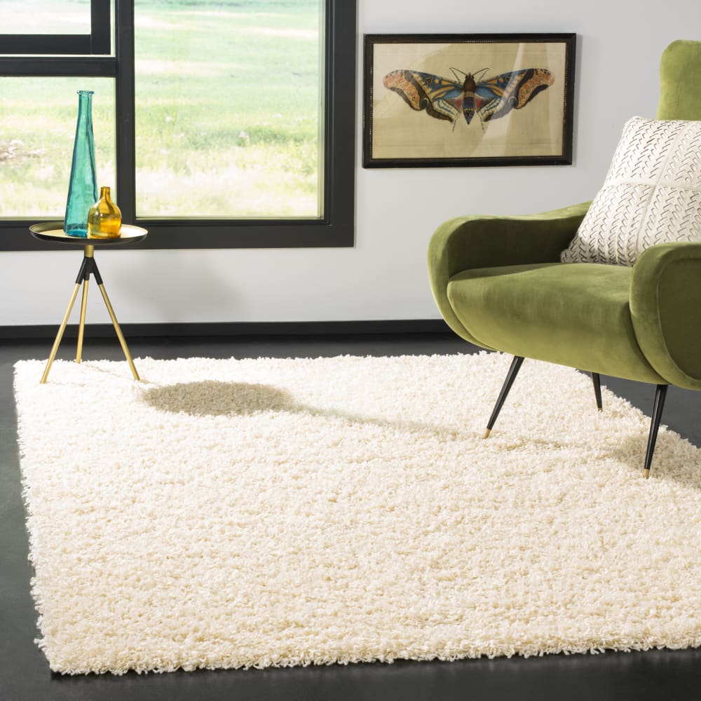 Tapis shag en polypropylène blanc, 183 x 274 cm — vue 3