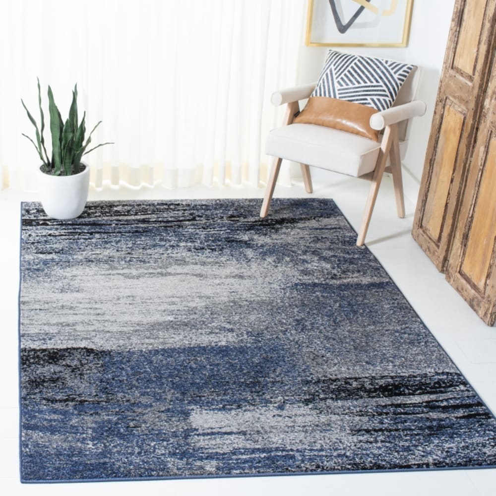 Tapis abstrait moderne en polypropylène gris/bleu, 183 x 274 cm — vue 3