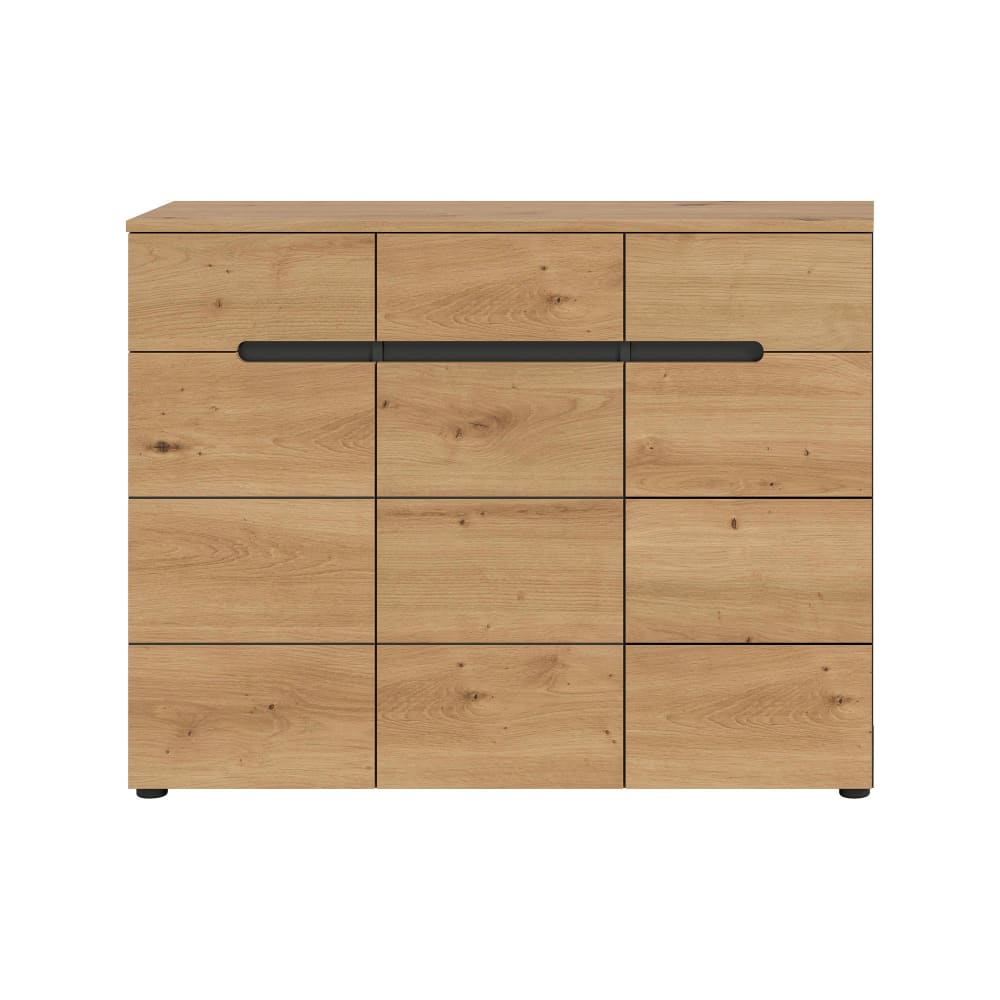Meuble à chaussure 3 portes 120x37x94cm décor naturel - kanut