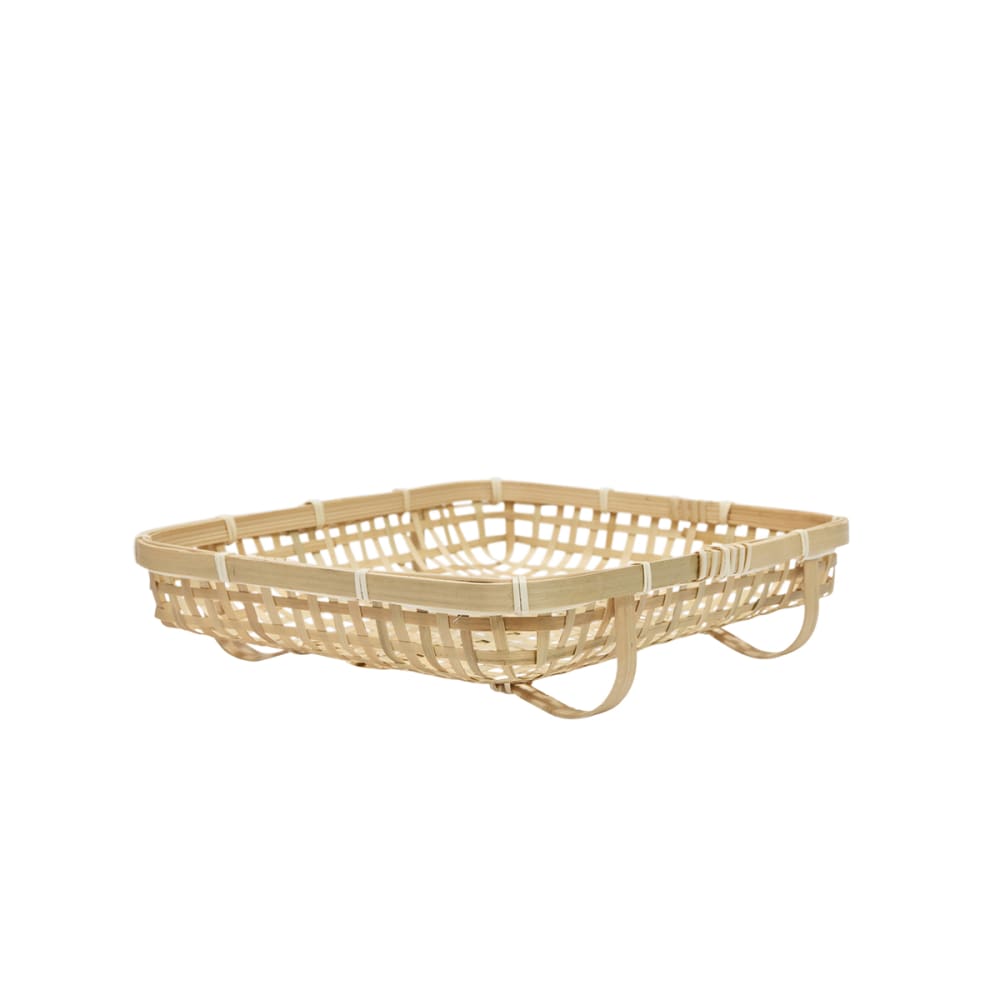 Panier de rangement en bambou coloris beige Panier de rangement en bambou coloris beige