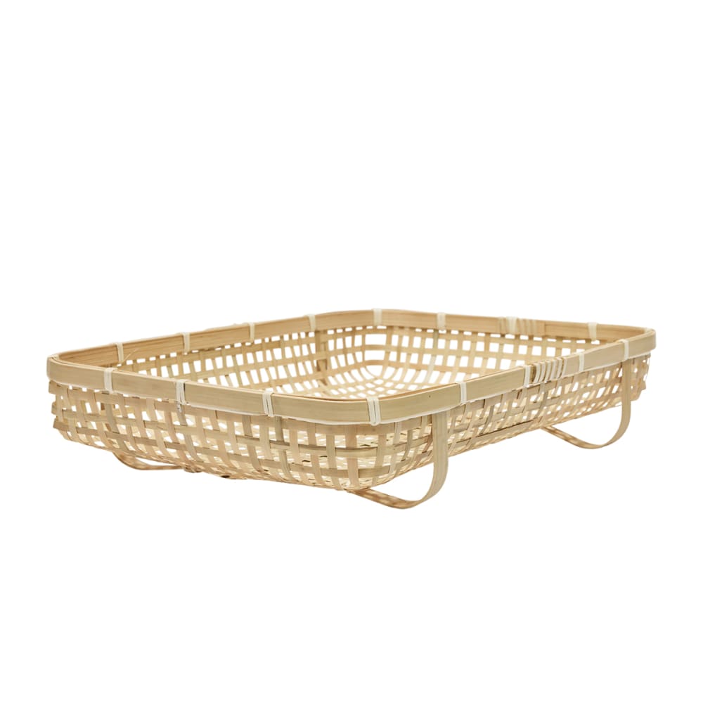 Panier de rangement en bambou coloris beige Panier de rangement en bambou coloris beige