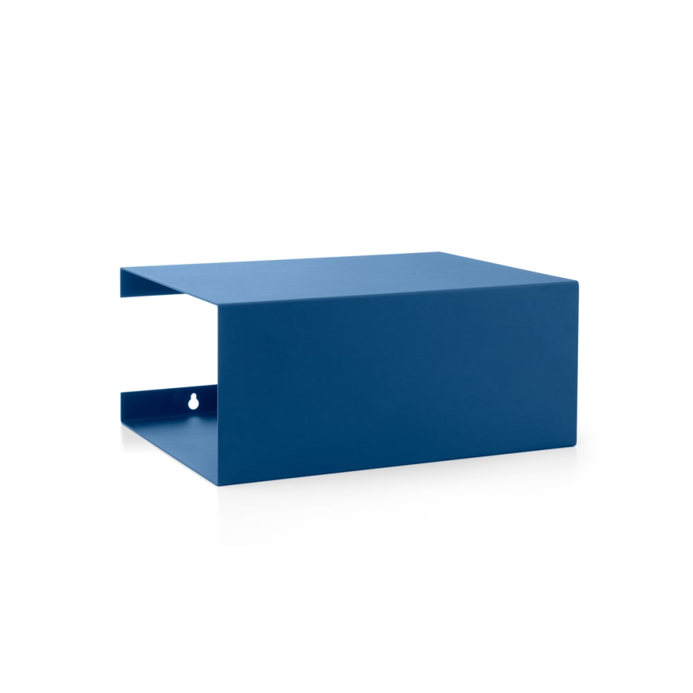 Boîte de rangement en métal coloris bleu