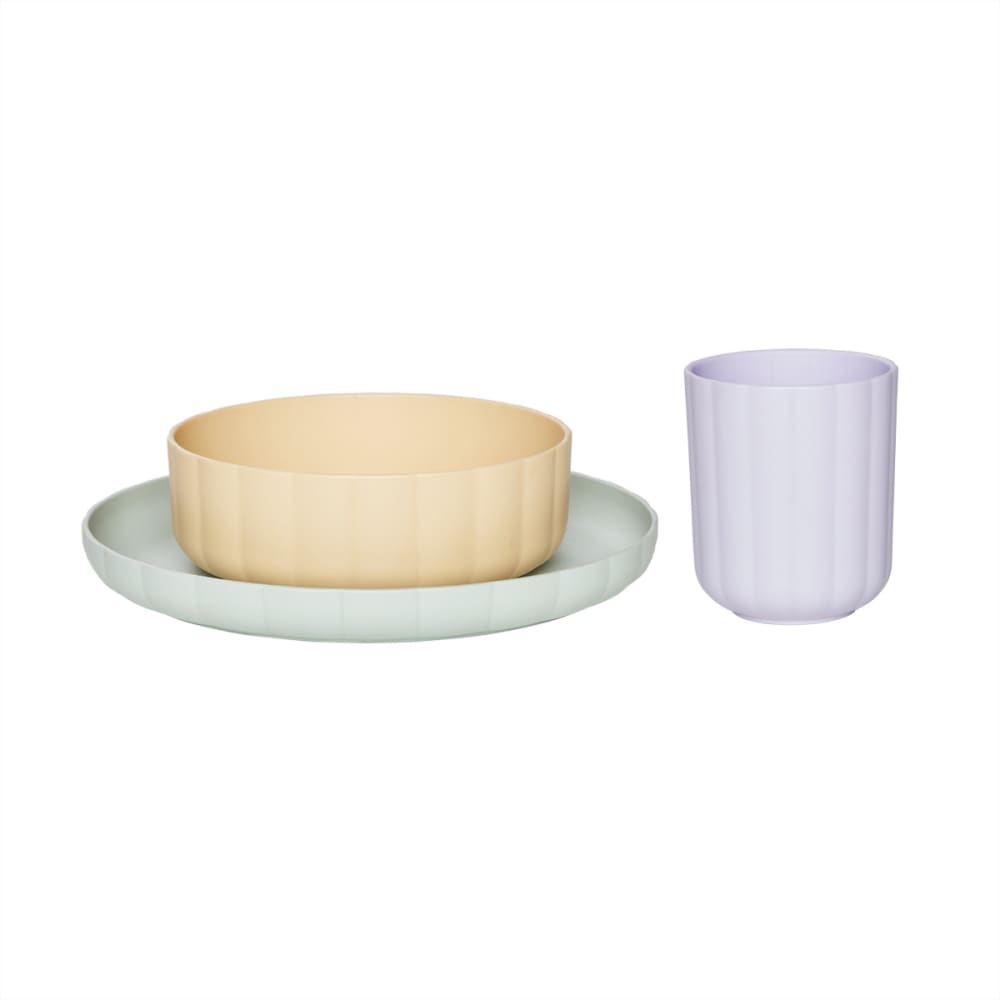 Assiette et bol en silicone coloris multicolore