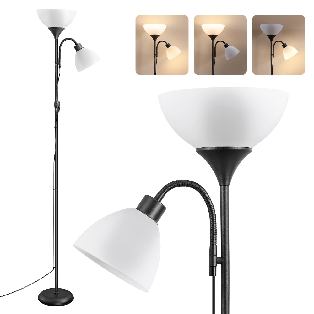 Lampadaire avec liseuse réglable de salon 38.5 x 23.5 x 176 cm noir Lampadaire avec liseuse réglable de salon 38.5 x 23.5 x 176 cm noir