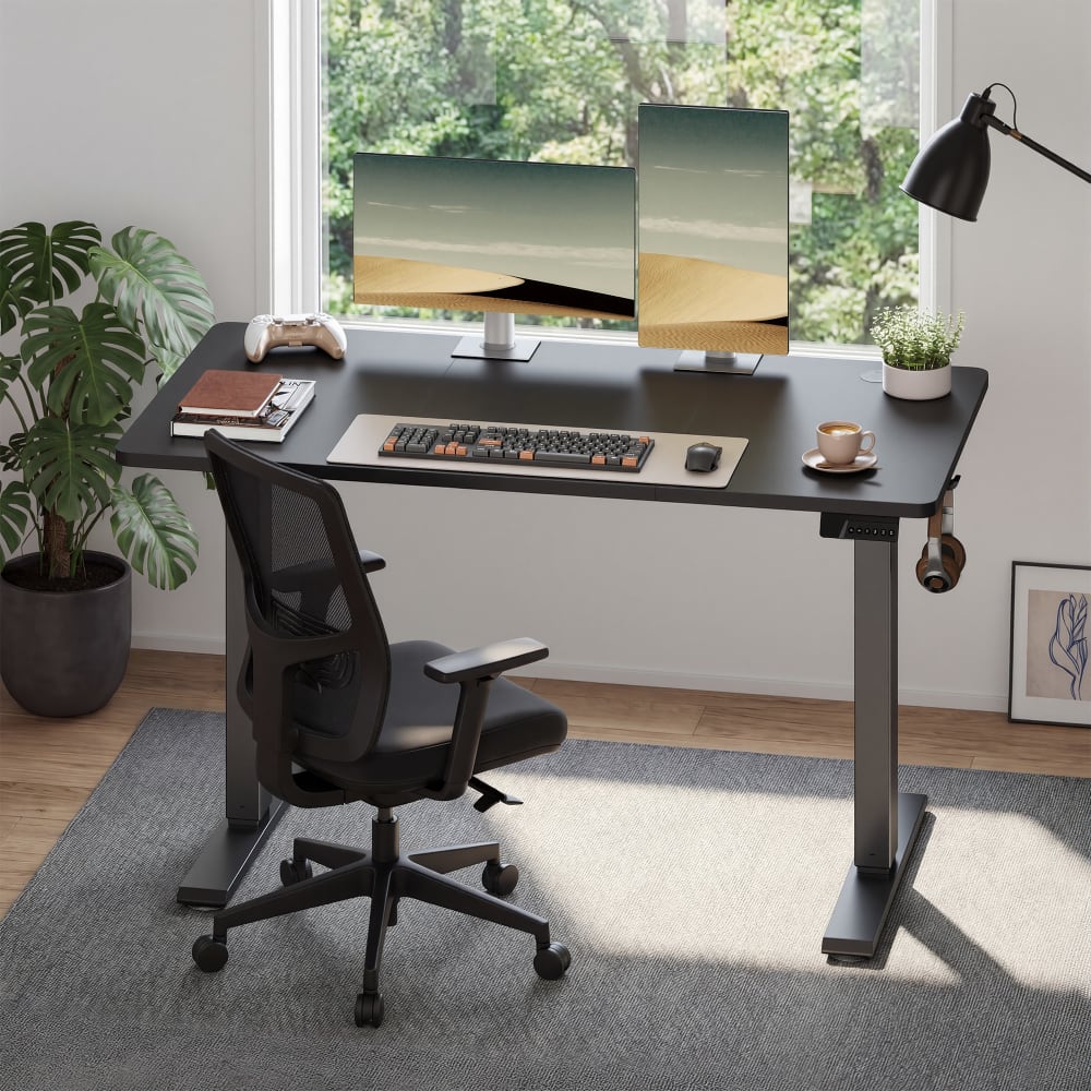 Bureau réglable en hauteur électrique 120 x 60 x 72-120 cm noir