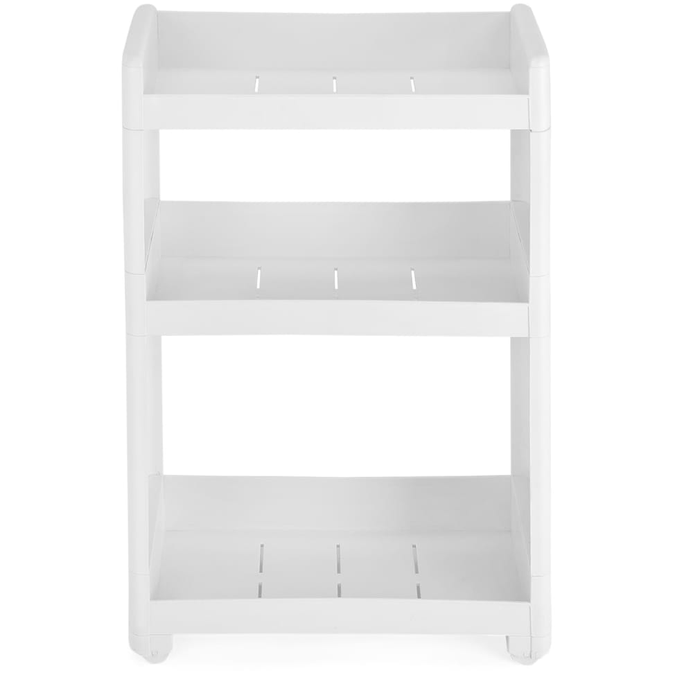 Dessertes de cuisine etroites a 4 niveaux sur roulettes blanc