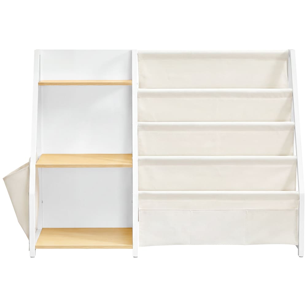 SONGMICS - Étagère enfant à jouets poches en tissu 108.5 x 30 x 75 cm jaune