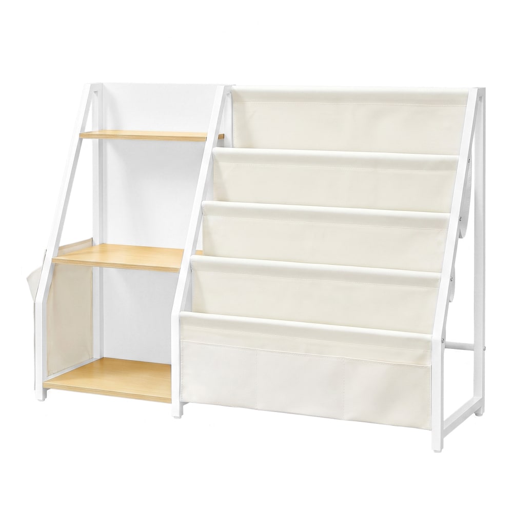 Bibliothèque enfant et à jouets avec poches 108.5 x 30 x 75 cm jaune (SONGMICS) - Image 1