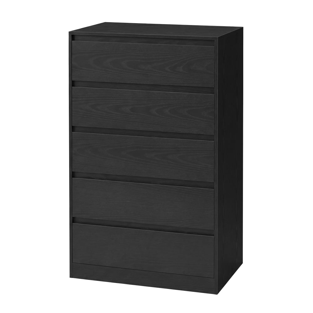 Commode à 5 tiroirs rangement sans poignée 60.2 x 40.4 x 97.4 cm noir Commode à 5 tiroirs rangement sans poignée 60.2 x 40.4 x 97.4 cm noir
