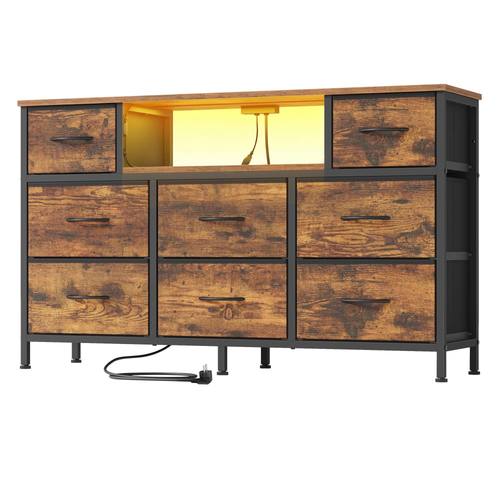 Commode avec 8 tiroirs 114 x 30 x 67 cm marron rustique Commode avec 8 tiroirs 114 x 30 x 67 cm marron rustique