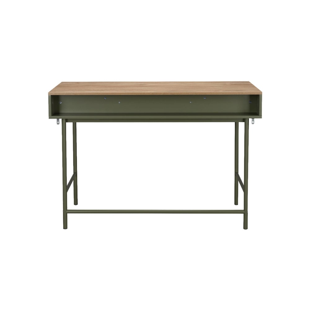 Schreibtisch Holzdekor und Eisen 2 Schubladen khaki - Maisons Du