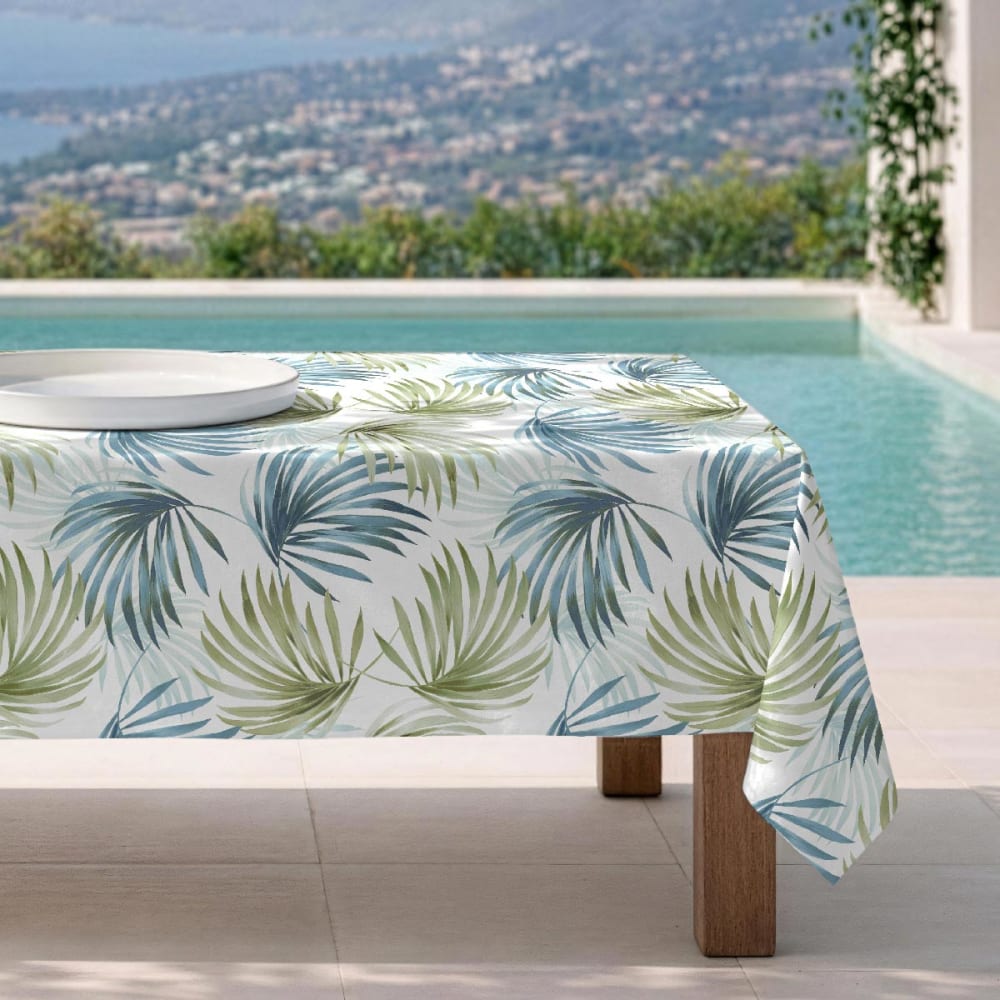 Fleckabweisende Tischdecke – 100 % Baumwolle, 150×150 cm -