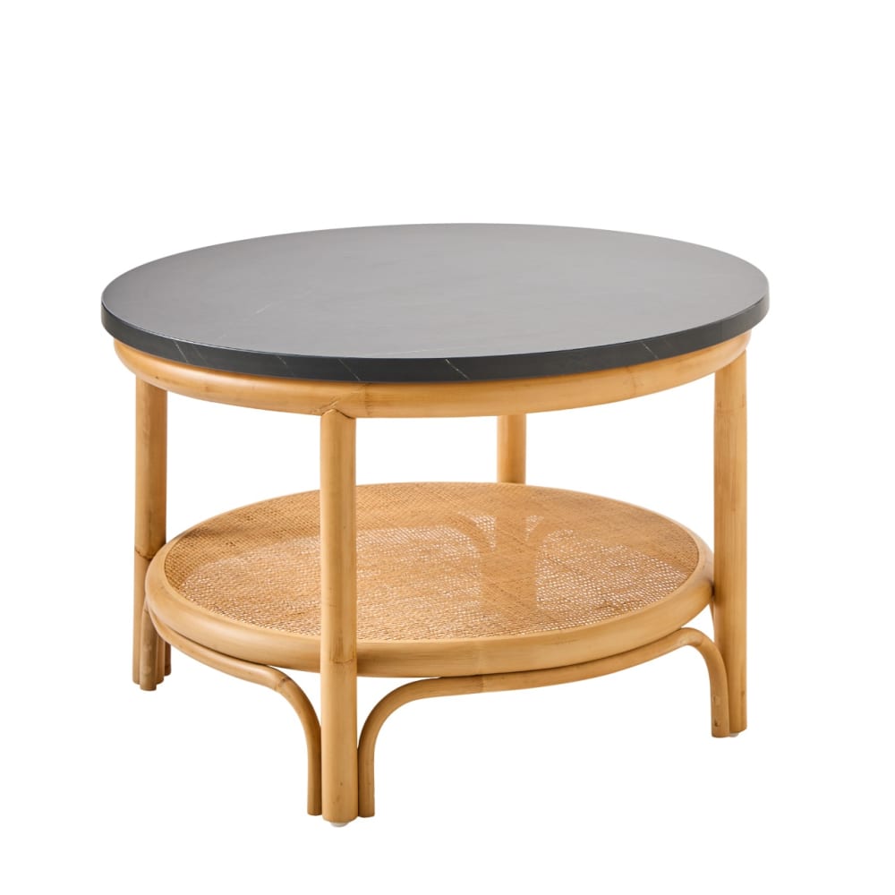 Ttable basse rotin d70 plateau noir Ttable basse rotin d70 plateau noir