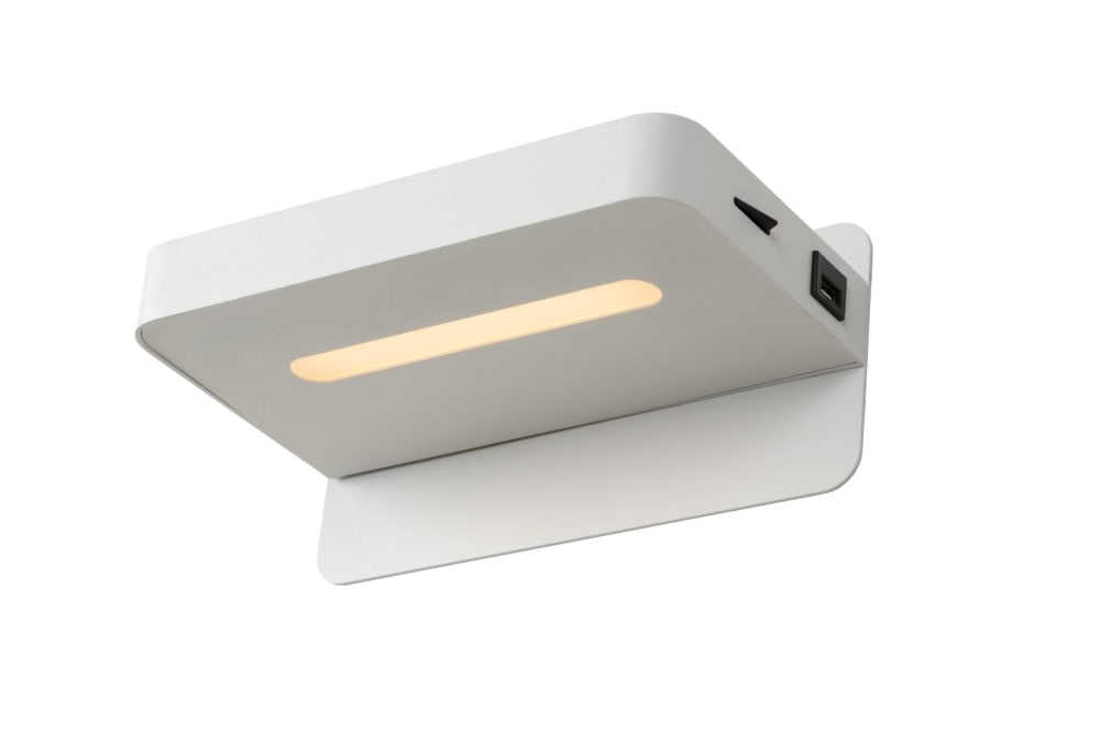 lampara de cabecera de metal con 1 led integrado blanco