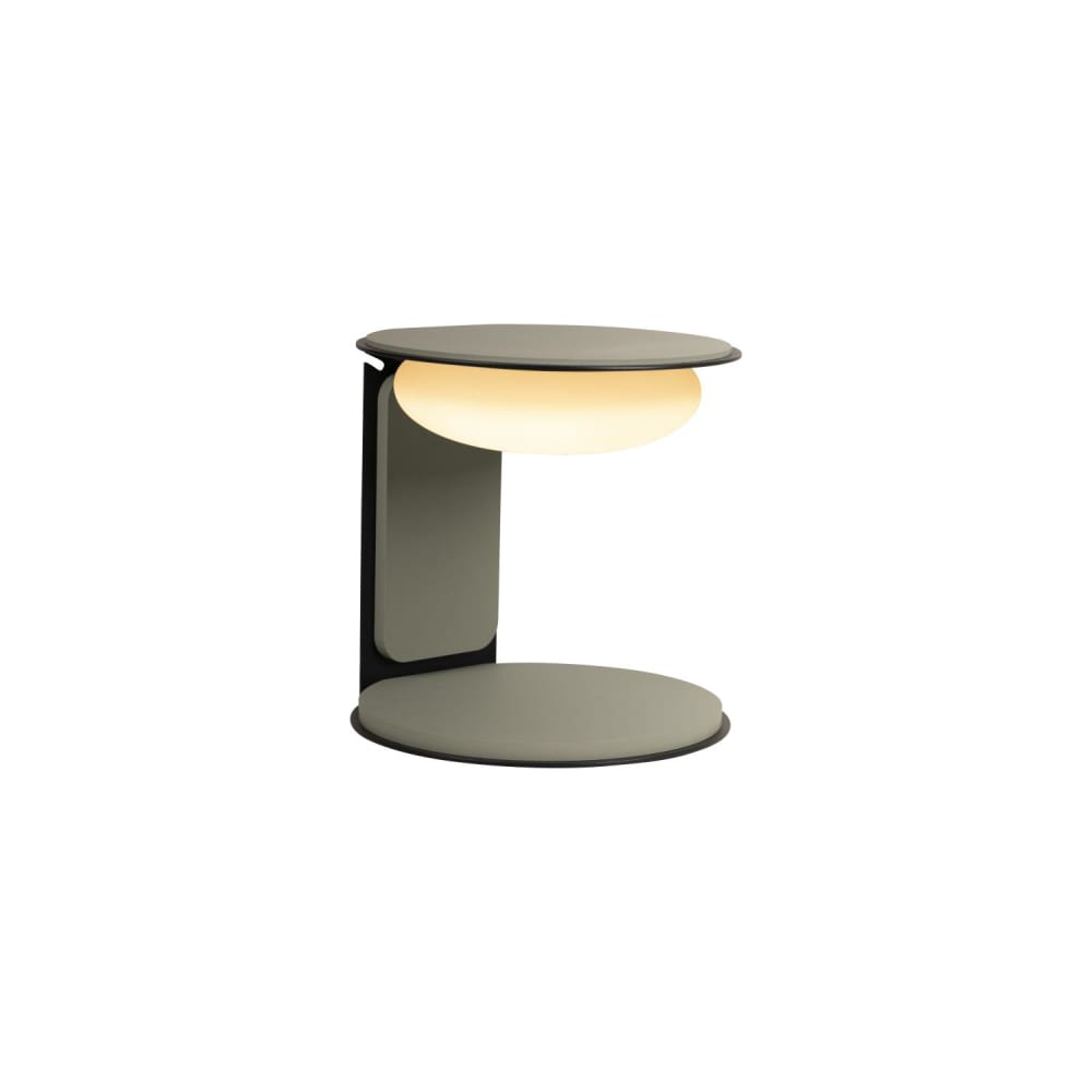 lampara de mesa de madera con 1 led integrado verde