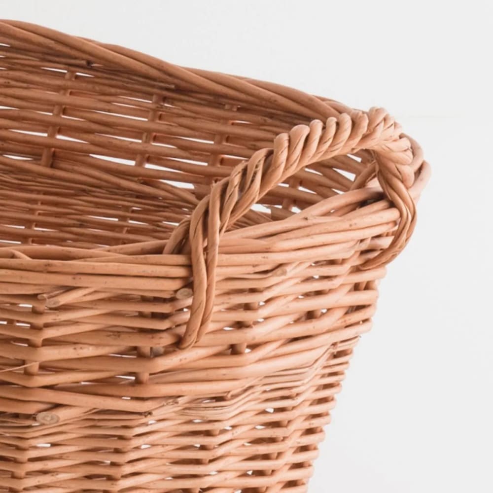 Panière à linge ovale en osier marron — vue 4