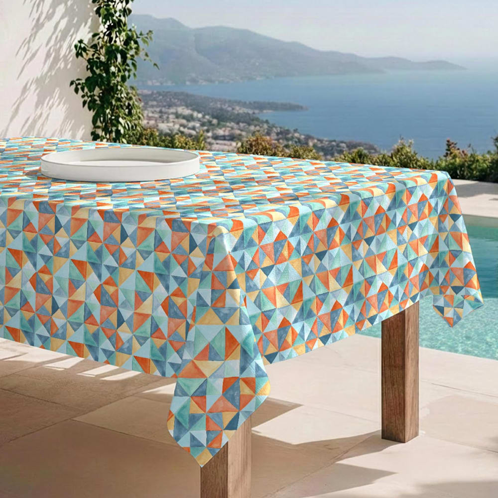 Naf Naf Fleckabweisende Tischdecke – 100 % Baumwolle, 150×300 cm Blau Baumwolle