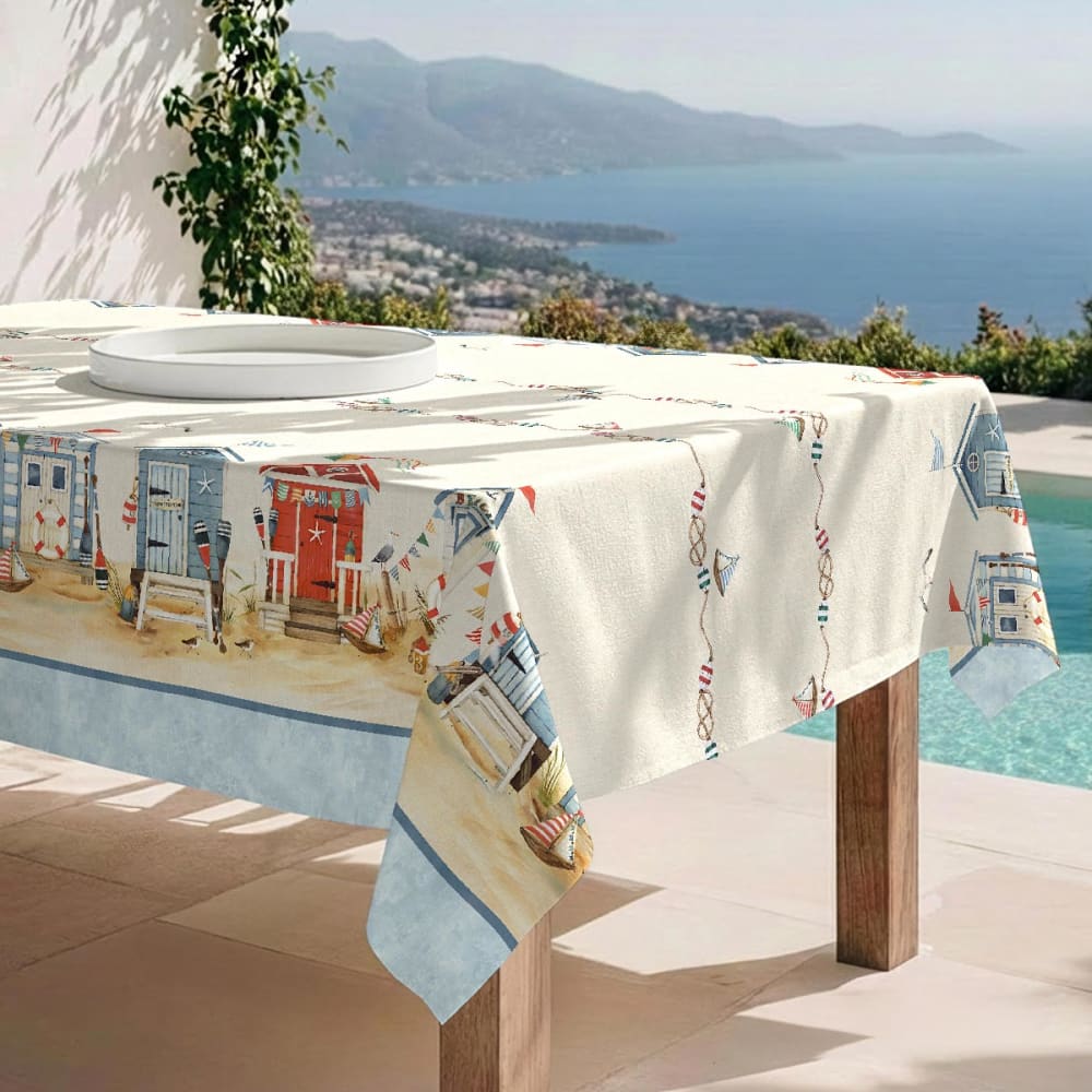 Naf Naf Fleckabweisende Tischdecke – 100 % Baumwolle, 150×150 cm Mehrfarbig Baumwolle