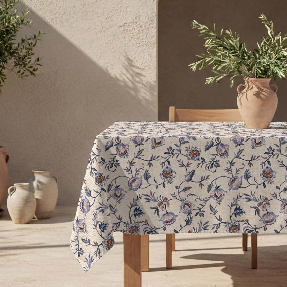 Fleckabweisende Tischdecke – 100 % Baumwolle, 100 × 150 cm -