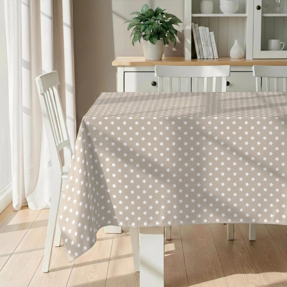 Fleckabweisende Tischdecke – 100 % Baumwolle, 150×150 cm -