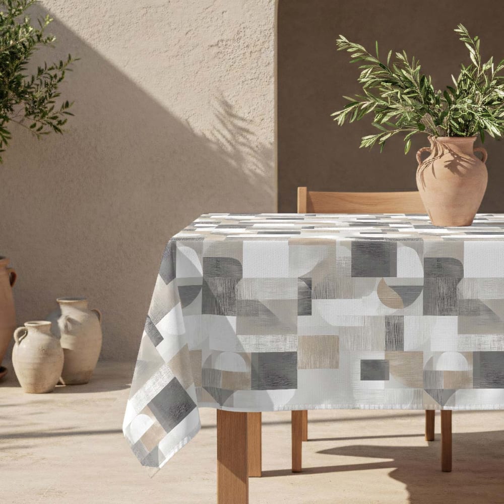 Fleckabweisende Tischdecke – 100 % Baumwolle, 150×200 cm -