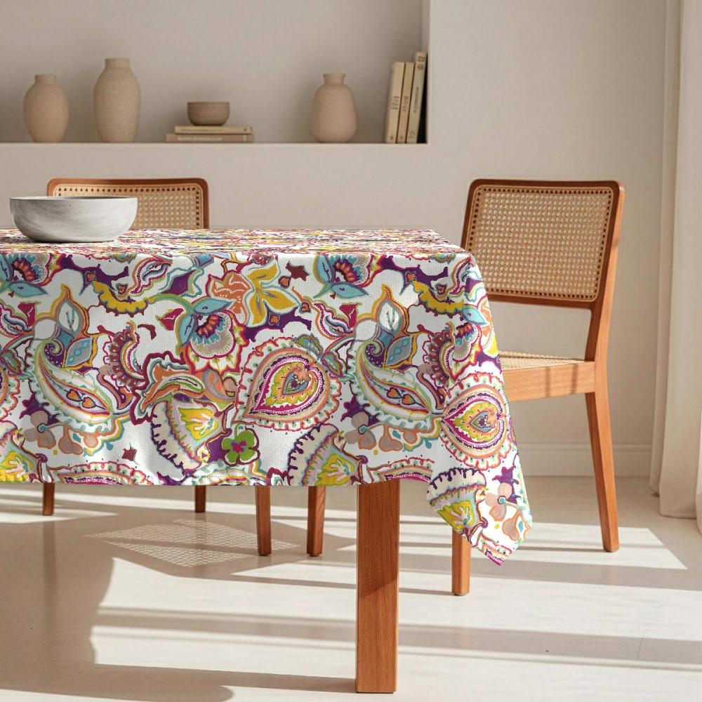 Fleckabweisende Tischdecke – 100 % Baumwolle, 150×250 cm -