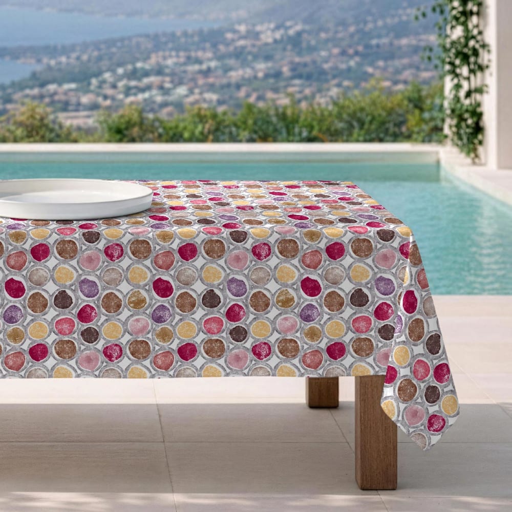 Fleckabweisende Tischdecke – 100 % Baumwolle, 150×150 cm -