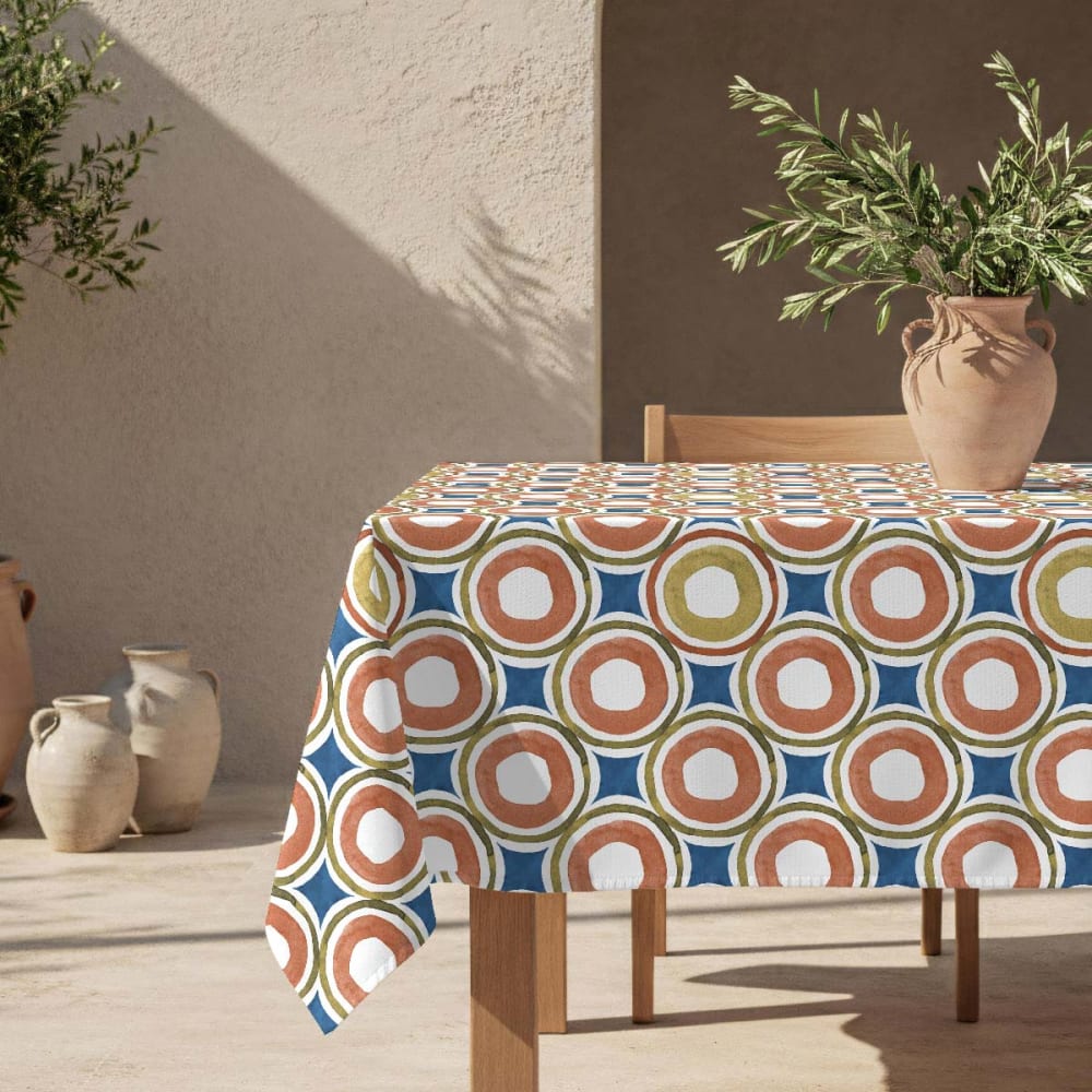 Fleckabweisende Tischdecke – 100 % Baumwolle, 150×250 cm -