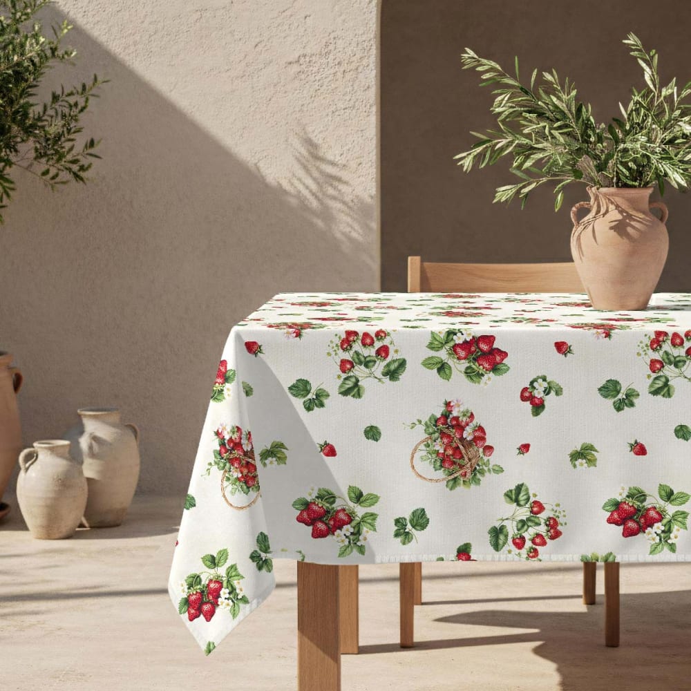 Fleckabweisende Tischdecke – 100 % Baumwolle, 150×200 cm -