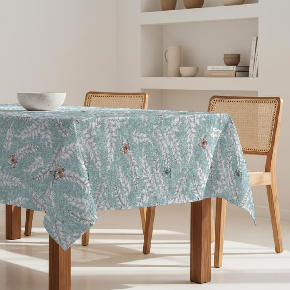 Naf Naf Fleckabweisende Tischdecke – 100 % Baumwolle, 150×300 cm Grün Baumwolle