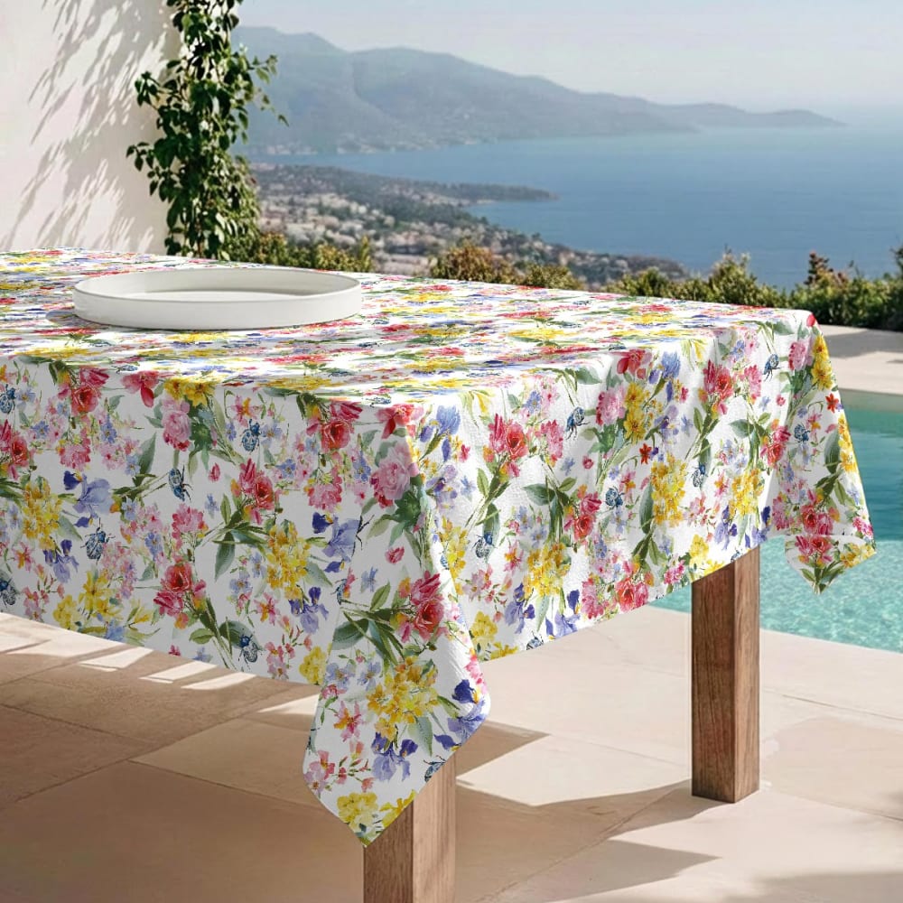 Naf Naf Fleckabweisende Tischdecke – 100 % Baumwolle, 150×200 cm Mehrfarbig Baumwolle