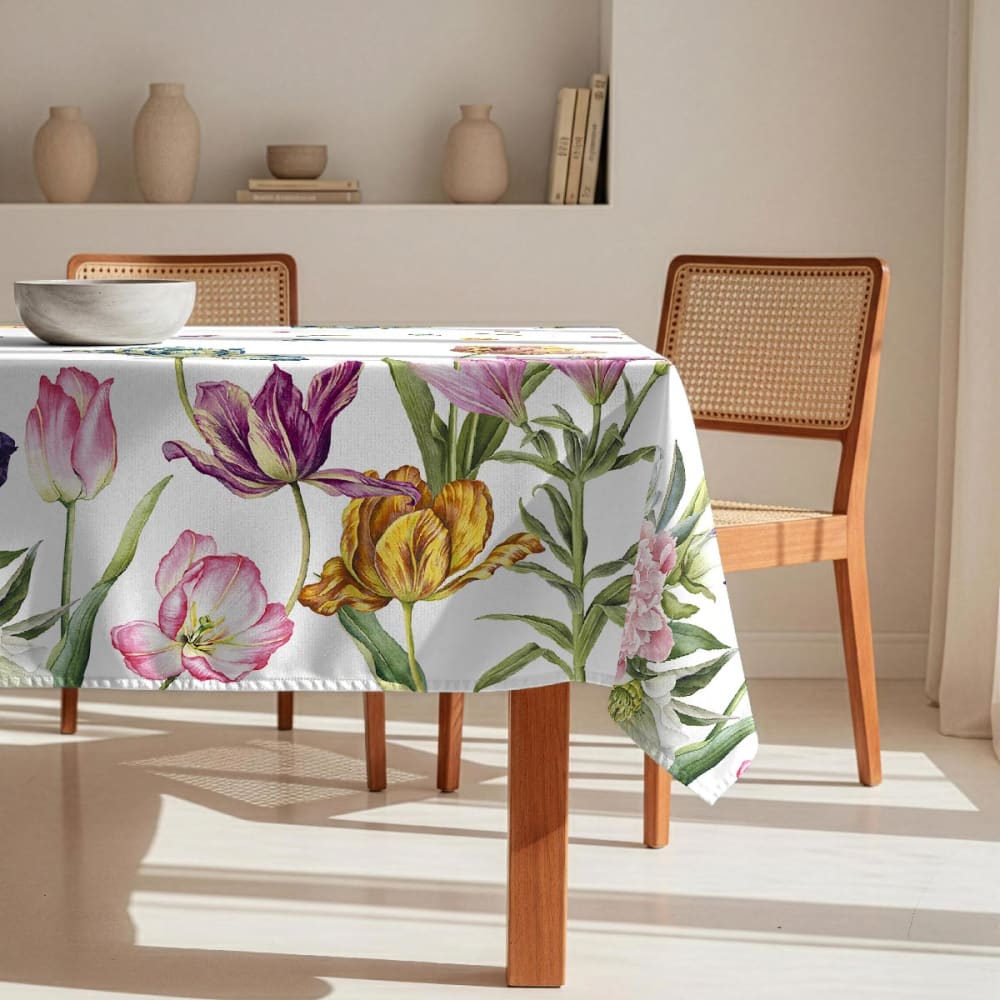 Fleckabweisende Tischdecke – 100 % Baumwolle, 150×200 cm -