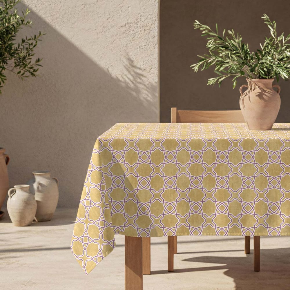 Fleckabweisende Tischdecke – 100 % Baumwolle, 100 × 150 cm -