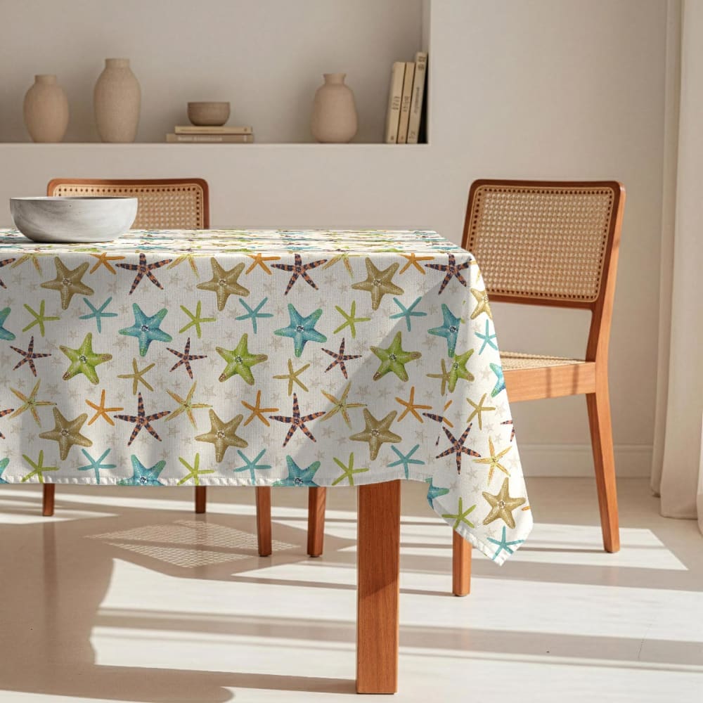 Fleckabweisende Tischdecke – 100 % Baumwolle, 150×150 cm -