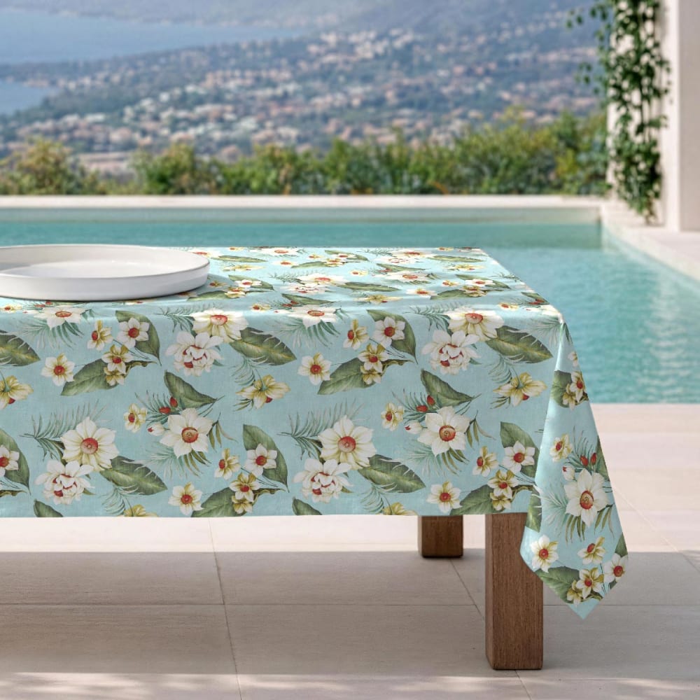 Fleckabweisende Tischdecke – 100 % Baumwolle, 150×250 cm -