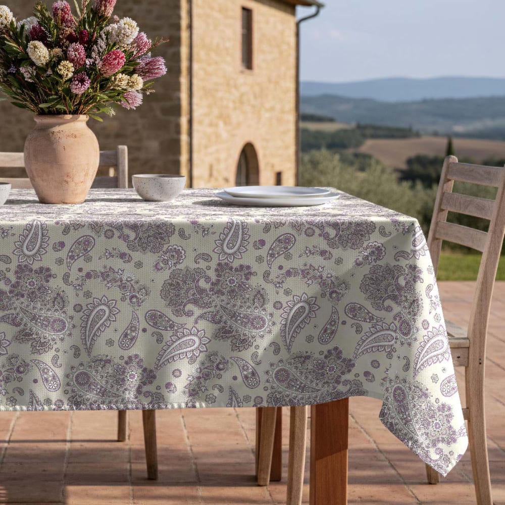 Fleckabweisende Tischdecke – 100 % Baumwolle, 150×250 cm -